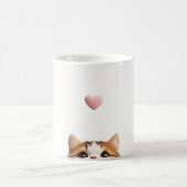 Einfache Katze Valentinstag Kaffeetasse (Mittel)