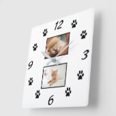 Einfache Katzenauflage Druck Begleiter 2 FotoColla Quadratische Wanduhr (Winkel)
