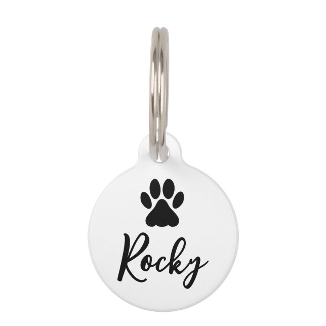 Einfache Katzenname Paarung Druck mit Telefonnumme Haustiermarke (Vorderseite)