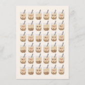 Einfache Kawaii Boba Blubble Milk Tee Rosa Geburts Einladung (Rückseite)