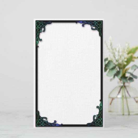 Einfache keltische Knoten-Grenze Briefpapier (Stehend Vorderseite)