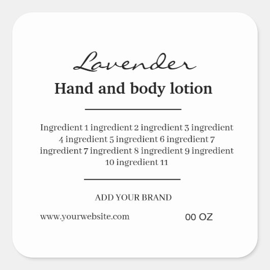 Einfache Kennzeichnung mit schwarzen und weißen In Quadratischer Aufkleber (Vorderseite)