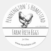Einfache Kennzeichnung von frischem Ei Runder Aufkleber (Vorderseite)
