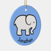 Einfache Keramik mit weißem Elefanten Keramik Ornament (Rechts)