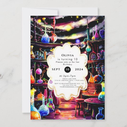 Einfache Kids Scientist zum Geburtstag Einladung (Vorderseite)