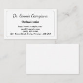 Einfache Kieferorthopädie-Visitenkarte Visitenkarte (Vorne/Hinten)