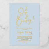 Einfache Kinderdusche Boy Real Foil Einladung (Vorderseite)