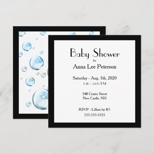 Einfache Kinderdusche Einladung (Vorne/Hinten)