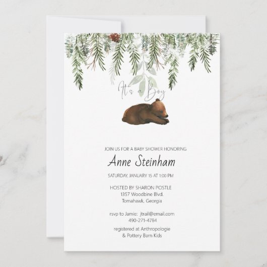 Einfache Kinderdusche im Winter - Einladung (Vorderseite)