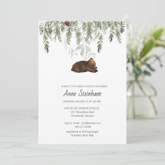 Einfache Kinderdusche im Winter - Einladung (Stehend Vorderseite)