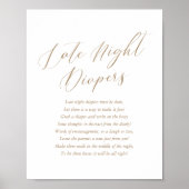 Einfache Kinderdusche Spätnächtliche Windeln Poster (Vorne)