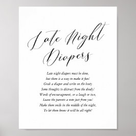 Einfache Kinderdusche Spätnächtliche Windeln Poster