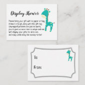 Einfache Kinderduschkarte, Aquamarine Giraffe Begleitkarte (Vorne/Hinten)