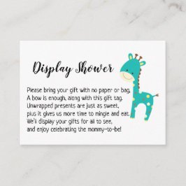 Einfache Kinderduschkarte, Aquamarine Giraffe Begleitkarte