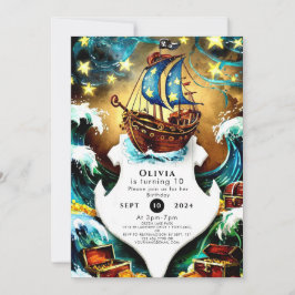 Einfache Kinderfreude Pirate Geburtstag Einladung