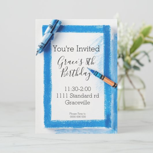 Einfache Kindergeburtstag-Party Einladung (Stehend Vorderseite)