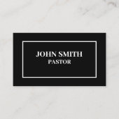 Einfache Kirchenpfarrer Schwarz-Weiß-Visitenkarte Visitenkarte (Vorderseite)