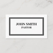 Einfache Kirchenpfarrer Schwarz-Weiß-Visitenkarte Visitenkarte (Vorderseite)
