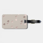 einfache klare RosengoldLiebeherzen, neutral Gepäckanhänger (Rückseite horizontal)