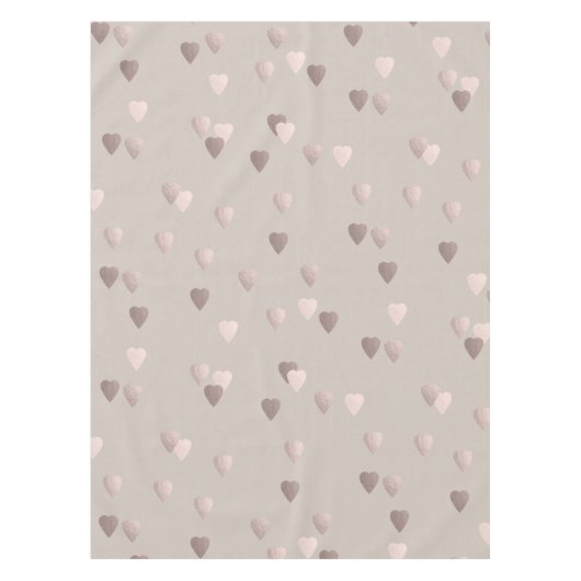 einfache klare RosengoldLiebeherzen, neutral Tischdecke (Vorderseite)