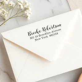 Einfache, klare Rücksendeadresse, die Briefmarke Permastempel