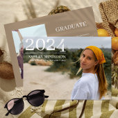 Einfache Klasse 2024 Zwei-Foto-Sand-Abschluss Einladung