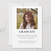 Einfache Klasse 2025 Zwei-Foto-Abschluss Einladung (Rückseite)