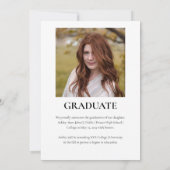 Einfache Klasse 2025 Zwei-Foto-Abschluss Einladung (Rückseite)