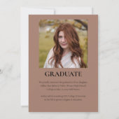 Einfache Klasse 2025 Zwei Foto Terracotta Abschlus Einladung (Rückseite)