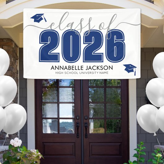 Einfache Klasse der Blue Graduation Party 2025 Banner
