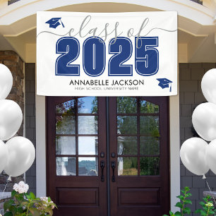 Einfache Klasse der Blue Graduation Party 2025 Banner