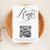 Einfache Klasse Elegantes Script Moderner QR Code RSVP Karte