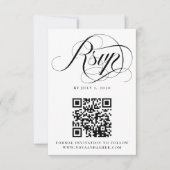 Einfache Klasse Elegantes Script Moderner QR Code RSVP Karte (Vorderseite)