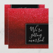 Einfache Klasse Moderner Glitzer Hochzeit Elegante Einladung (Vorne/Hinten)