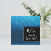 Einfache Klasse Moderner Glitzer Hochzeit Elegante Einladung (Stehend Vorderseite)