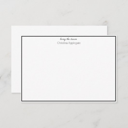 Einfache Klassik Der Traum - Individuelle Name Dankeskarte (Vorne/Hinten)