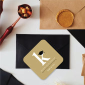 Einfache Klassik Grad Monogramm Moderne Graduierun Quadratischer Aufkleber