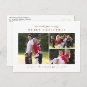 Einfache Klassik Minimal Frohe Weihnachten Rot 3 F (Vorne/Hinten)