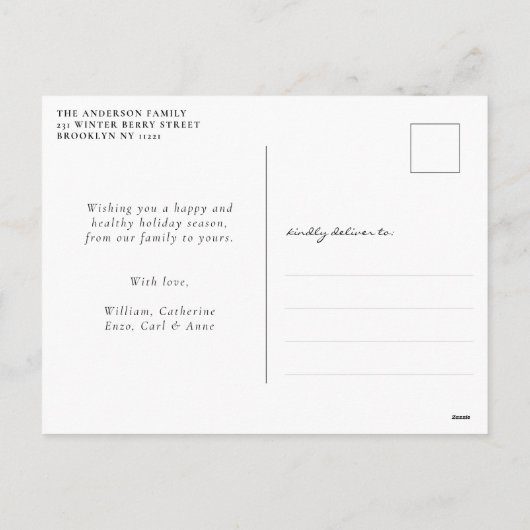 Einfache Klassik Minimal Frohe Weihnachten Rot 3 F (Rückseite)