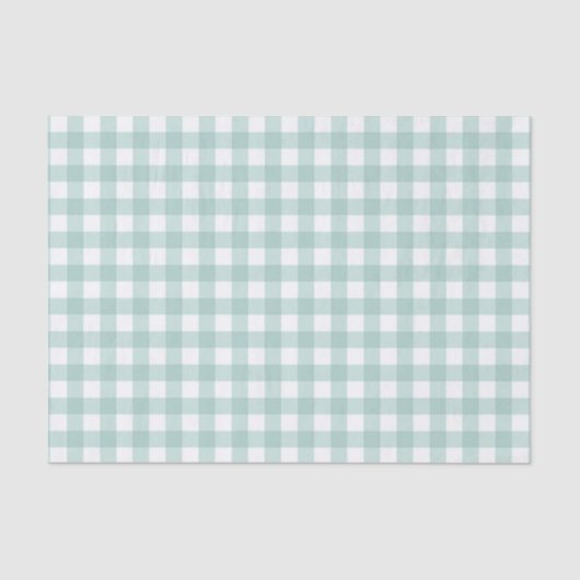 Einfache Klassik Sage Green Gingham Karo Pattern Seidenpapier (Vorderseite)