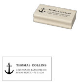 Einfache klassische AnkerRücksendeadresse | Holz Gummistempel (Stempel)