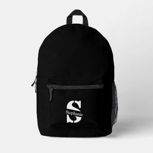 Einfache klassische Berufliche Monogramm und Name Bedruckter Rucksack (Vorderseite)