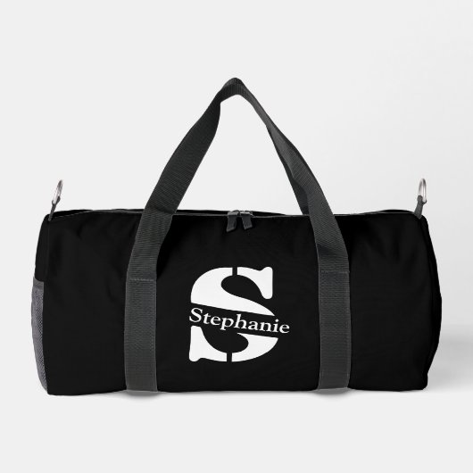 Einfache klassische Berufliche Monogramm und Name Duffle Bag (Rückseite)