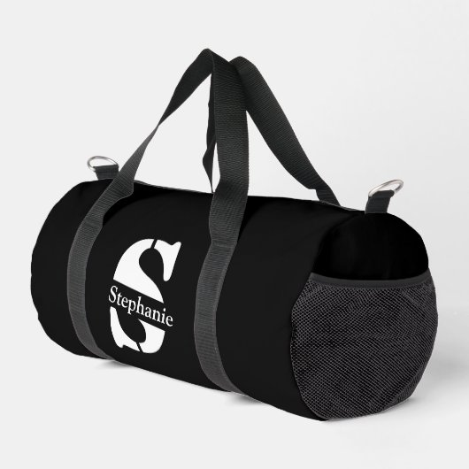 Einfache klassische Berufliche Monogramm und Name Duffle Bag (Rechte Ecke)