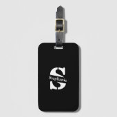 Einfache klassische Berufliche Monogramm und Name Gepäckanhänger (Vorderseite Vertikal)