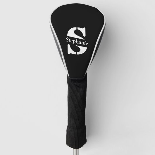 Einfache klassische Berufliche Monogramm und Name Golf Headcover (Vorderseite)