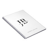 Einfache klassische Berufliche Monogramm und Name Notizblock (Rechte Seite)