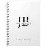 Einfache klassische Berufliche Monogramm und Name Notizblock (Vorderseite)