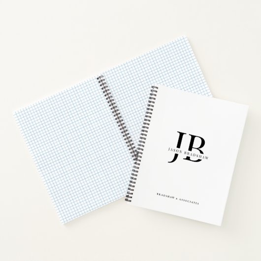 Einfache klassische Berufliche Monogramm und Name Notizblock (Innenseite)