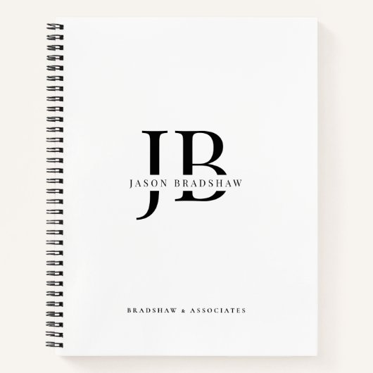 Einfache klassische Berufliche Monogramm und Name Notizblock (Vorderseite)